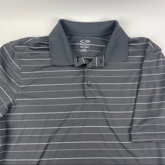C9 Champion Duo Dry Polo Shirt Mens Large Gray Striped Short Sleeve - Picture 3 of 8